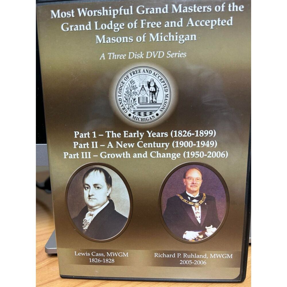 Grand Masters of the Grand Lodge Masons of Michigan 1826-2006 three DVDs